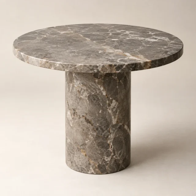Round Marble Side Table - Fior di Bosco
