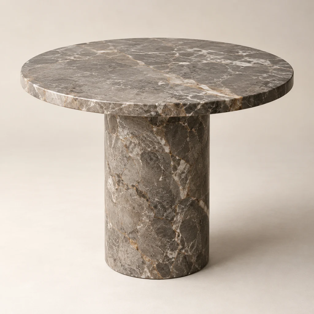 Round Marble Side Table - Fior di Bosco