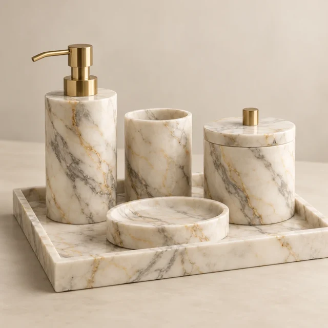 Calacatta Gold Marble Bathroom Set