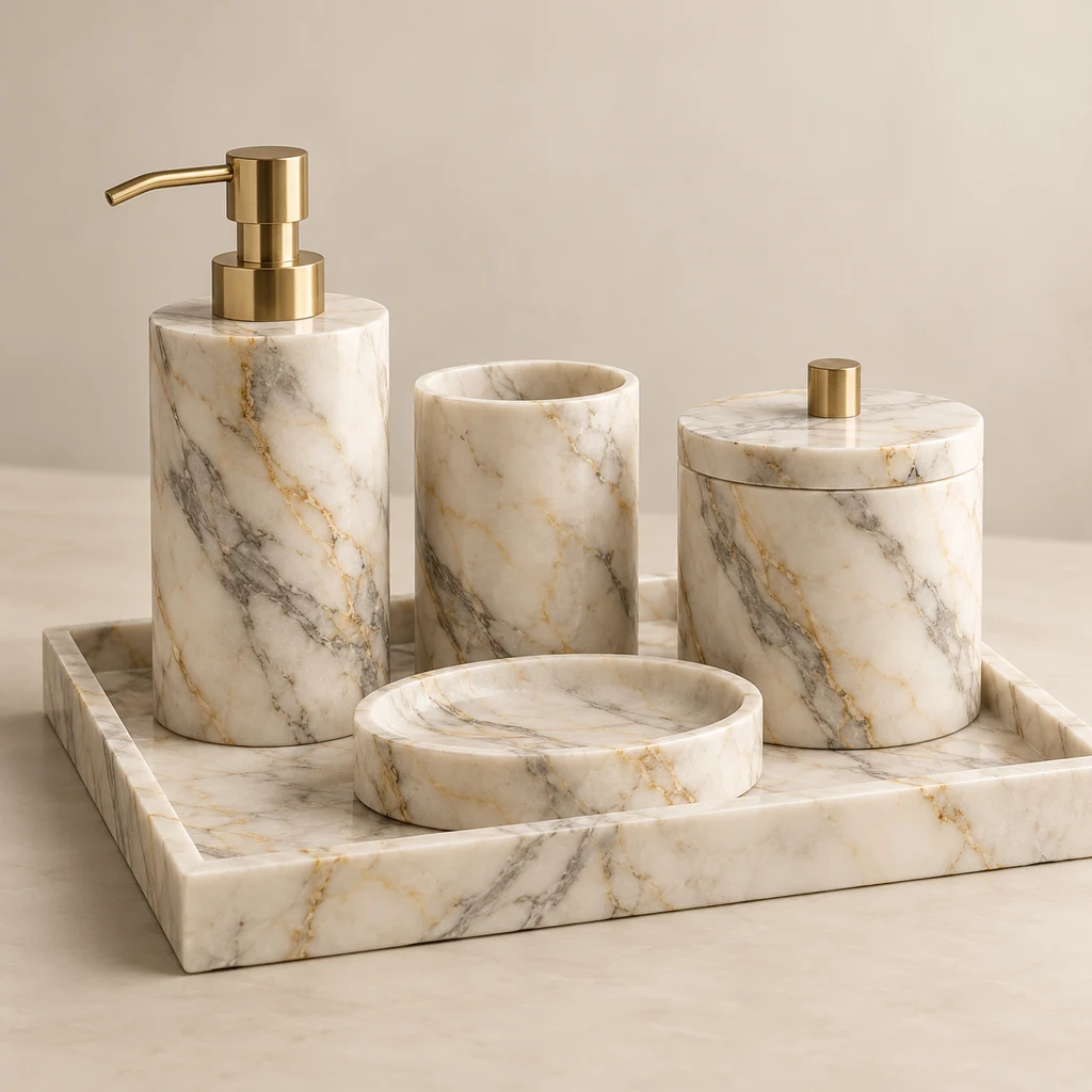 Calacatta Gold Marble Bathroom Set