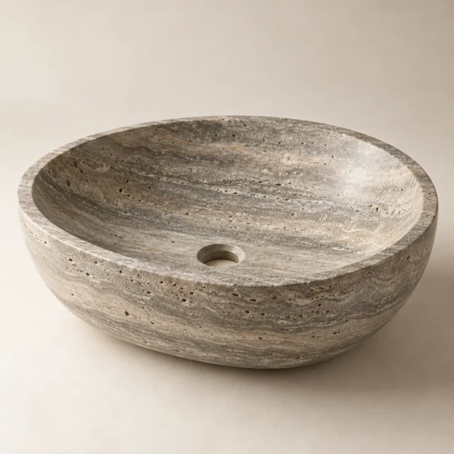 Stone Basin Silver Travertine