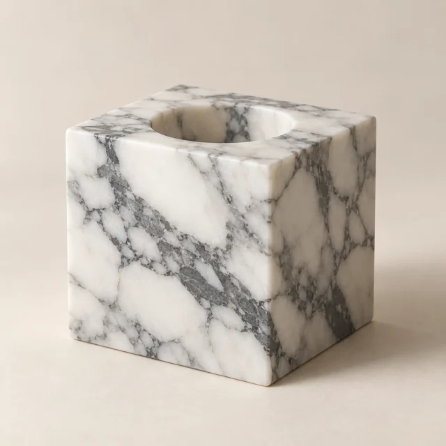 Candle Holder Arabescato Marble
