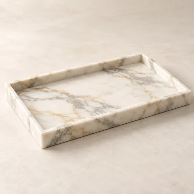 Calacatta Gold Rectangular Marble Tray