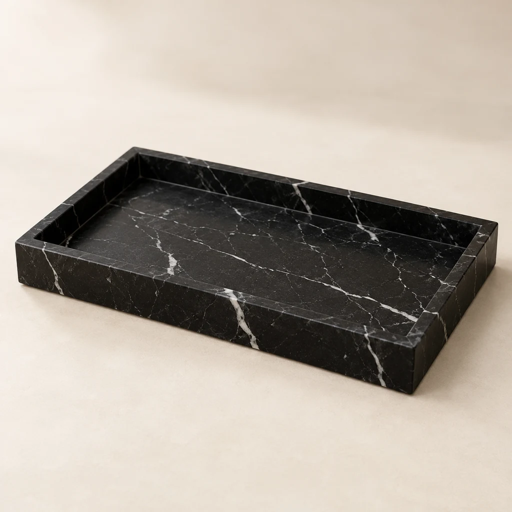 Nero Marquina Marble Jewelry Tray