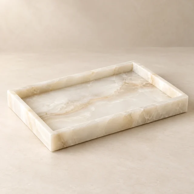 Decorative Tray White Onyx