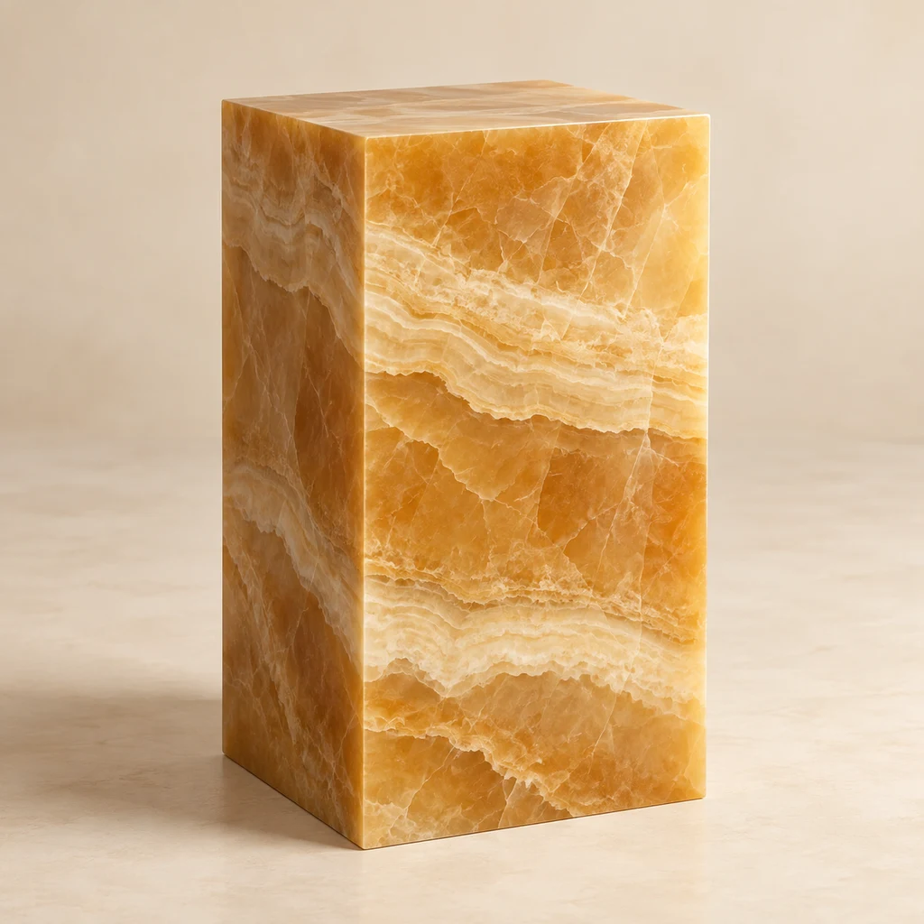 Display Plinth Honey Onyx