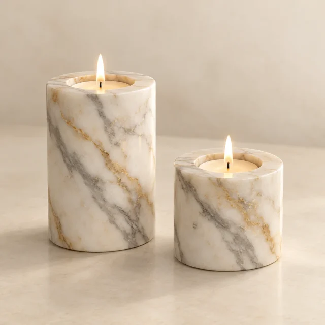 Candle Holder Set Calacatta Gold