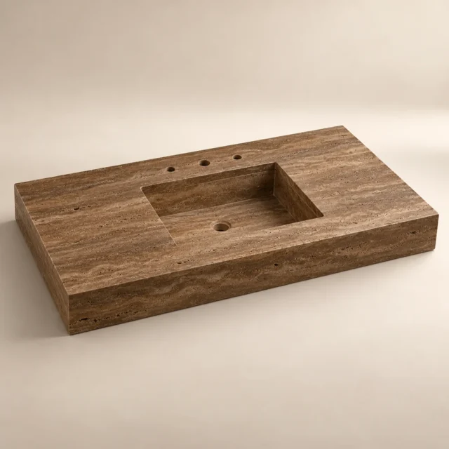 Noce Travertine Vanity Top
