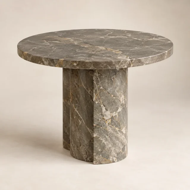 Round Side Table Fior di Bosco Marble