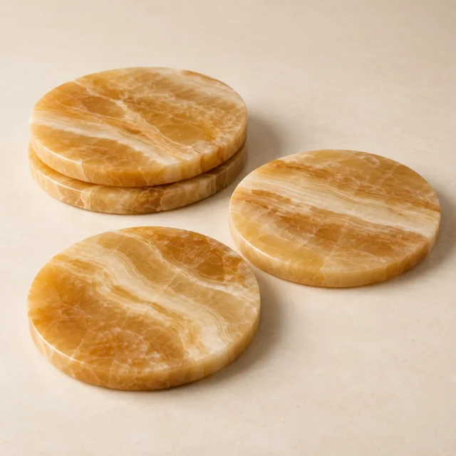 Coaster Set Honey Onyx