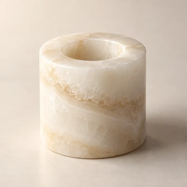Candle Holder White Onyx