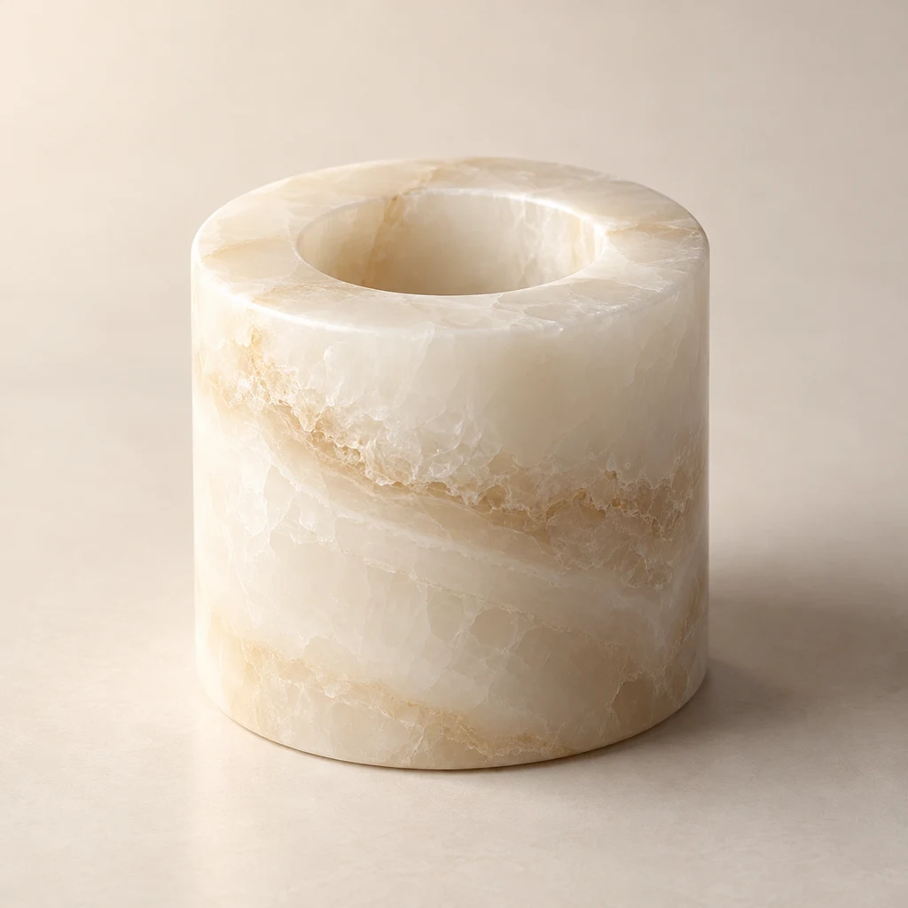 Candle Holder White Onyx