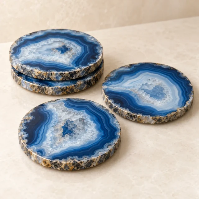 Coaster Set Blue Agate