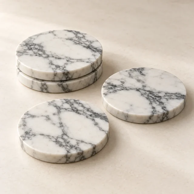 Coaster Set Arabescato Marble