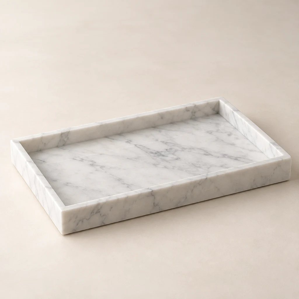 Carrara Marble Rectangular Tray