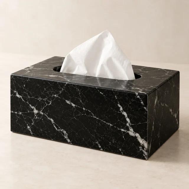 Tissue Box Nero Marquina Marble