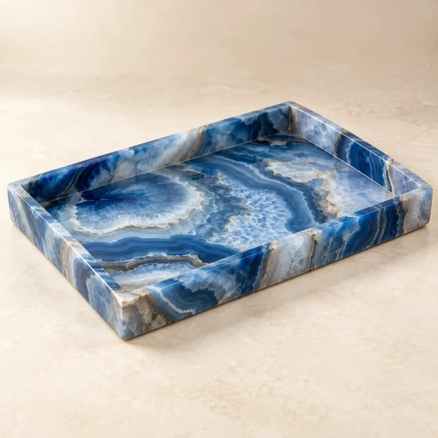 Decorative Tray Blue Agate