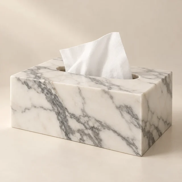 Tissue Box Calacatta Marble