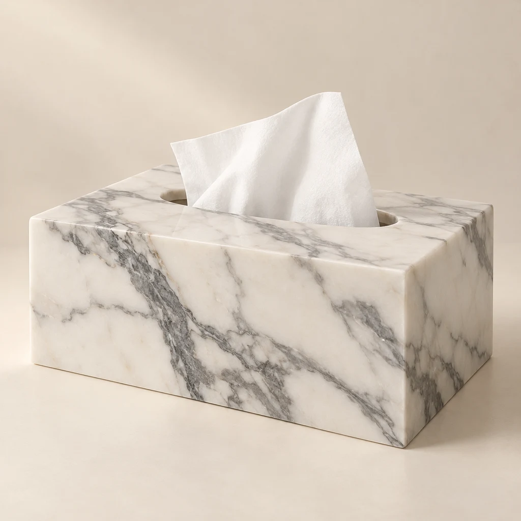 Tissue Box Calacatta Marble
